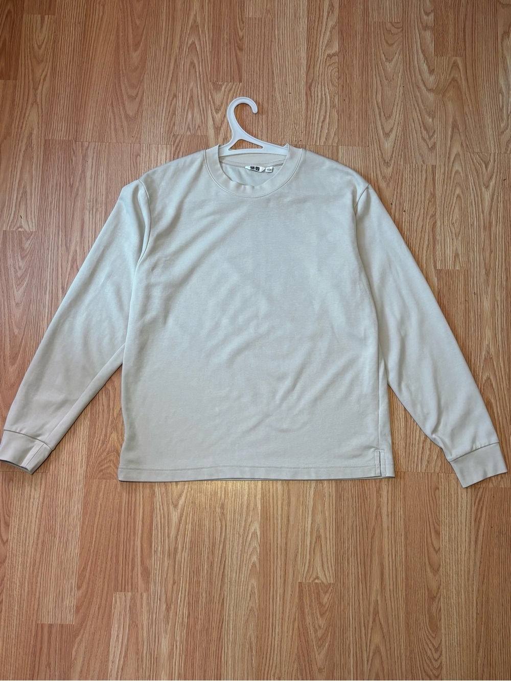 Uniqlo Men's Crewneck Long-Sleeve Shirt - Light Beige
